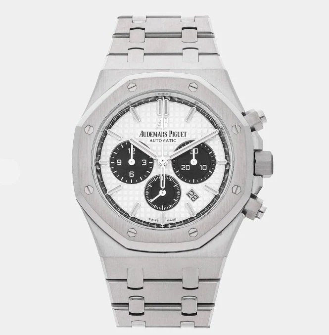 Audemars Piguet Silver Stainless Steel Royal Oak Chronograph Men's Wristwatch 41 mm - Image 5