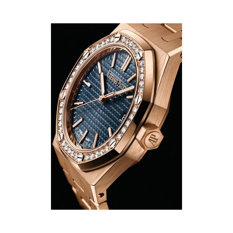 Audemars Piguet Royal Oak Women's Gold-Blue Watch Selfwinding - Image 4