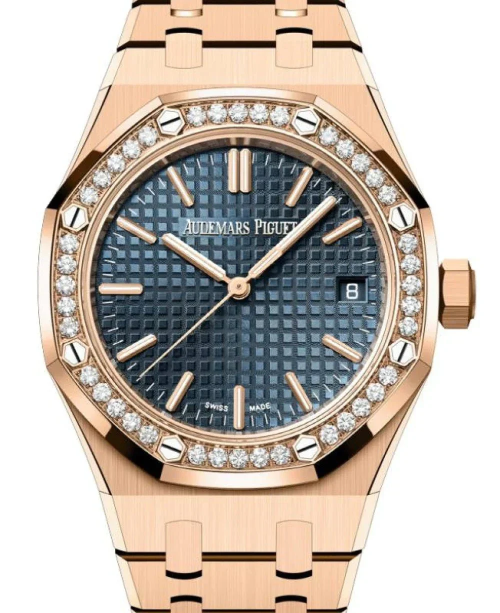 Audemars Piguet Royal Oak Women's Gold-Blue Watch Selfwinding - Image 5