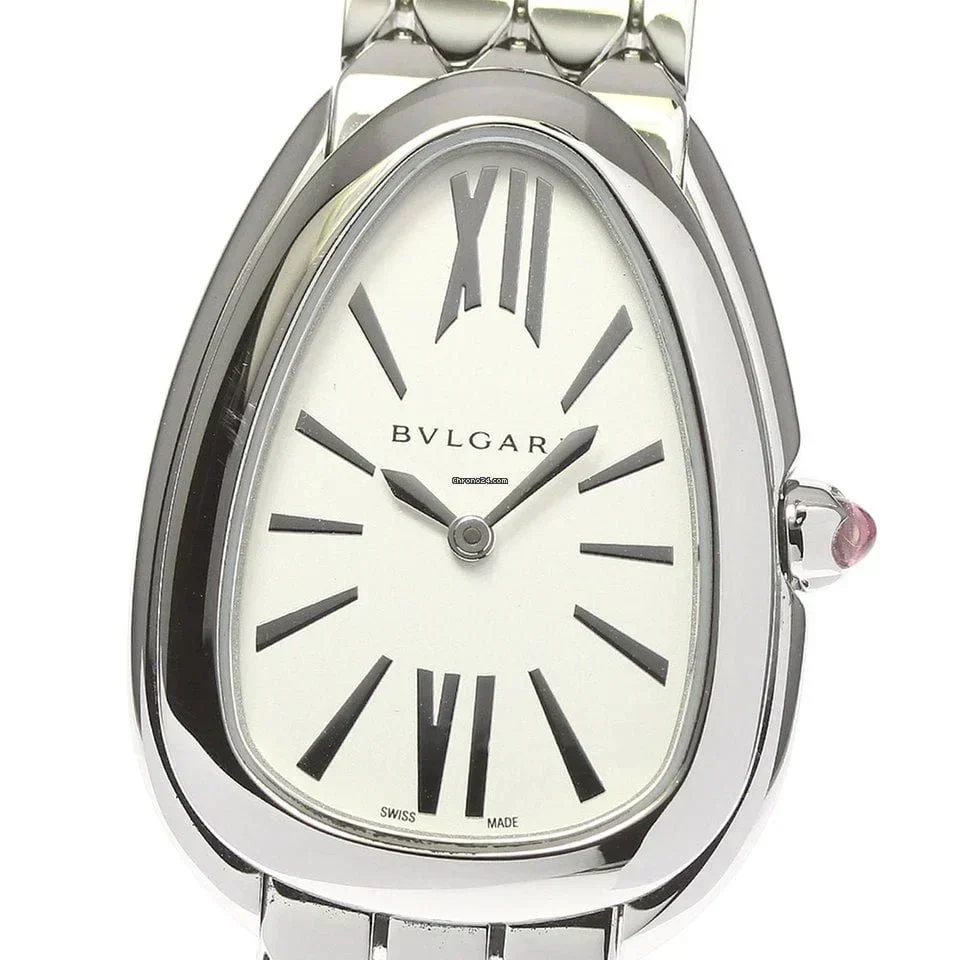 Bvlgari Serpenti Seduttori Quartz White Dial Silver Stainless Steel Bracelet Women's Watch - Image 3