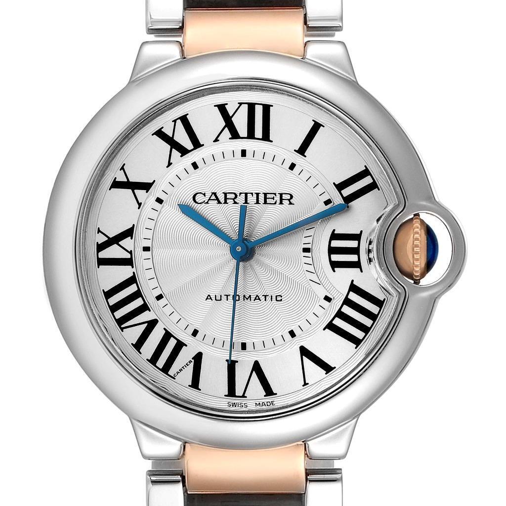 Cartier Silver Rose Gold Stainless Steel Blue Women's Wristwatch 33 mm - Image 3