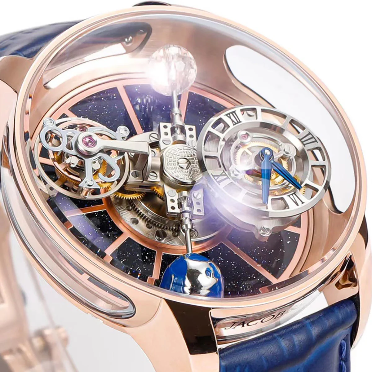 Jacob & Co Diamond-Encrusted Tourbillon Mechanical Wristwatch With Luxury Watchbox 47mm - Image 10