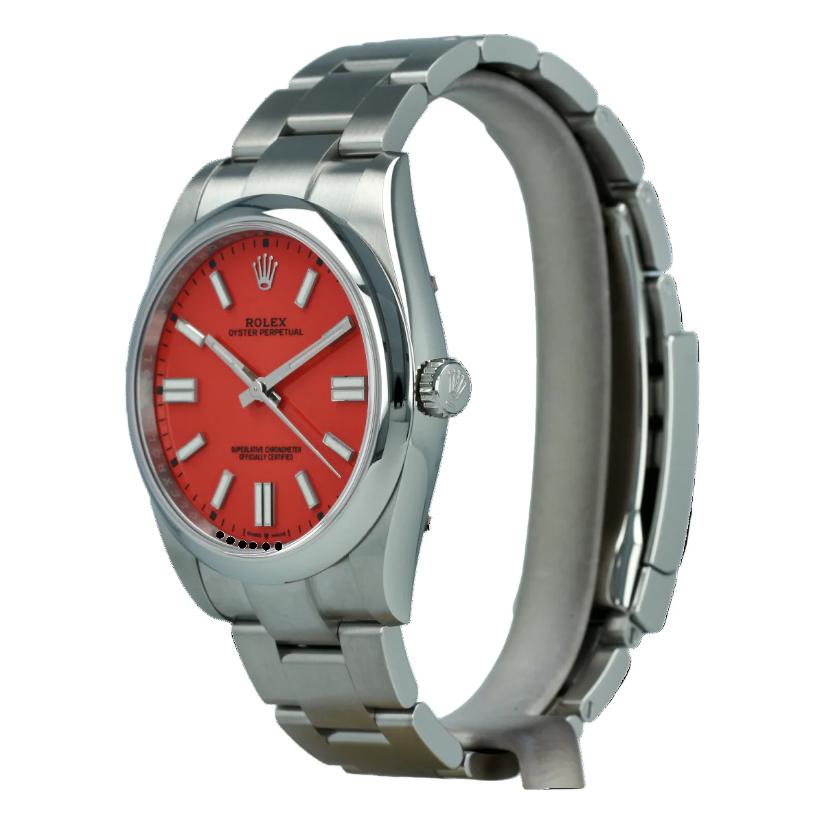 Luxurious Design Of The Rolex OP Coral Red Watch - Image 4