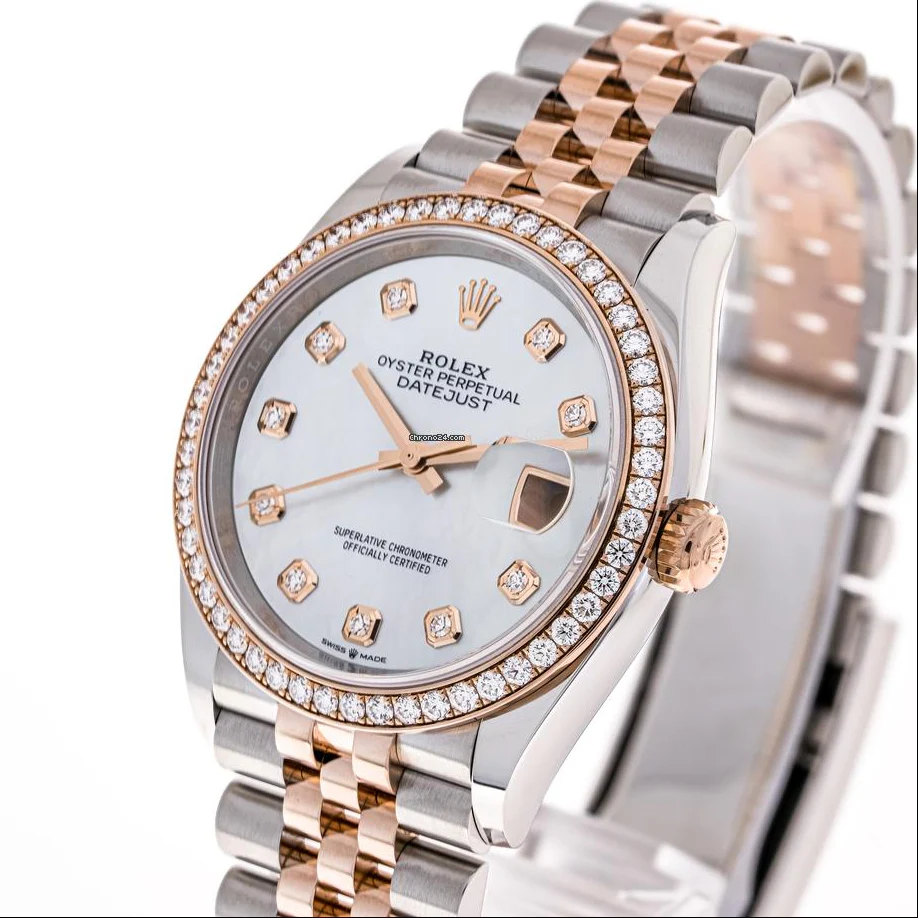 Rolex Datejust 36 Mm, Oystersteel, Everose Rose Gold And Diamonds - Image 4