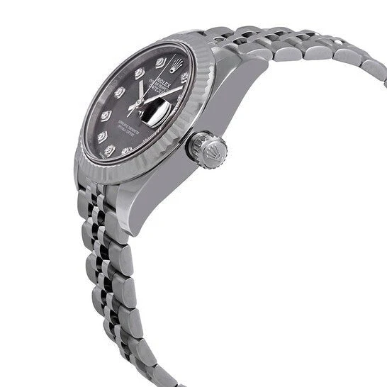 Rolex Datejust Steel White Gold Diamond Dial Ladies Watch - Image 3