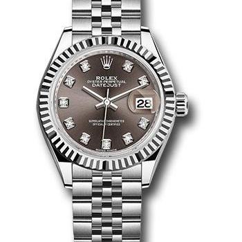 Rolex Datejust Steel White Gold Diamond Dial Ladies Watch - Image 5
