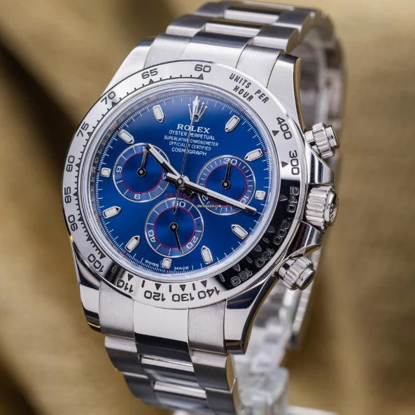 Rolex Cosmograph Daytona  Oyster, 40 mm, white gold blue dail - Image 5