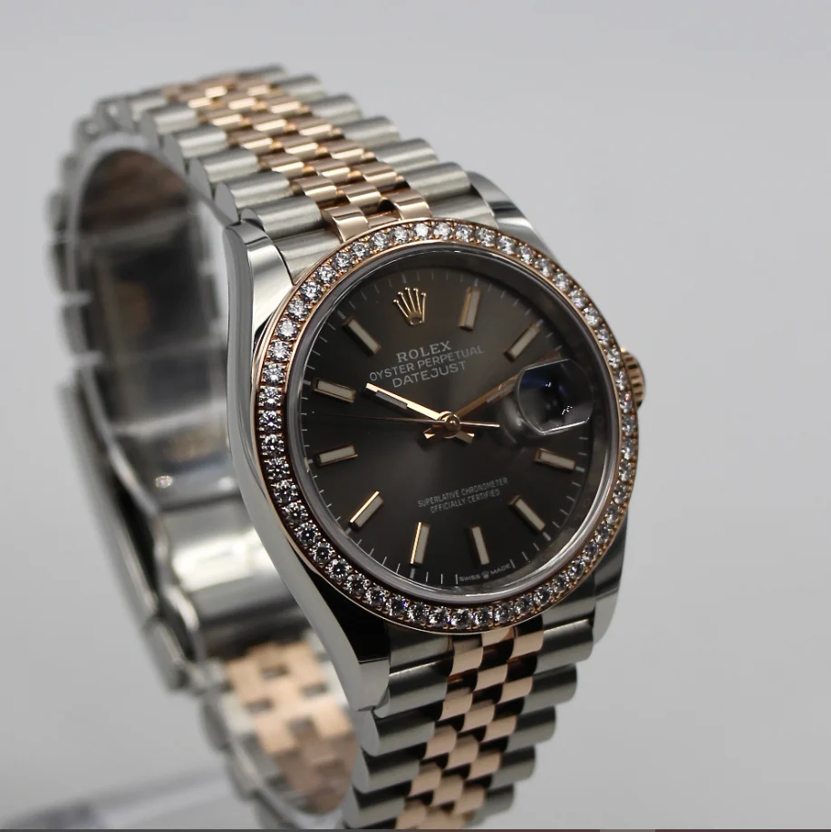 Rolex Datejust 36  Oyster, 36 mm, Oystersteel, Everose gold and diamonds - Image 3