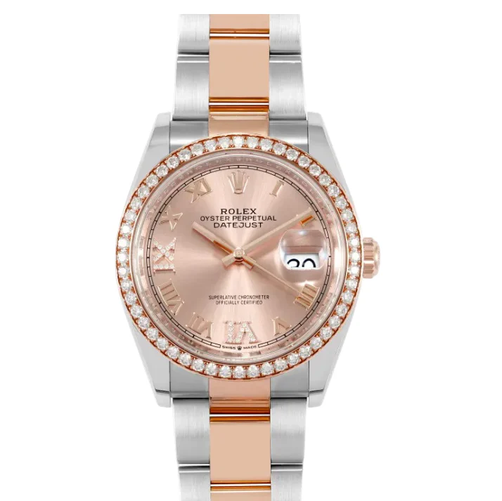 Rolex Datejust 36  Oyster, 36 mm, Oystersteel, Everose gold and diamonds - Image 5