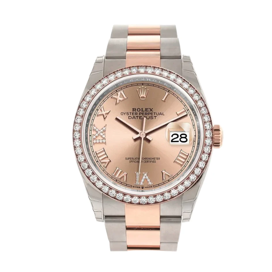 Rolex Datejust 36  Oyster, 36 mm, Oystersteel, Everose gold and diamonds - Image 6
