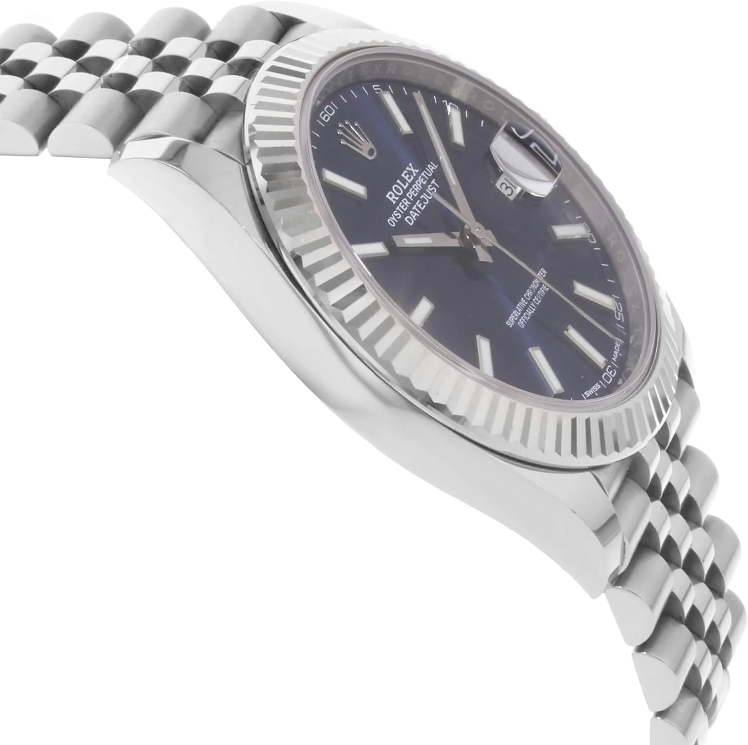 Rolex Datejust 41 Blue Dial Baton Index Luxury Men's Wristwatch - Image 3