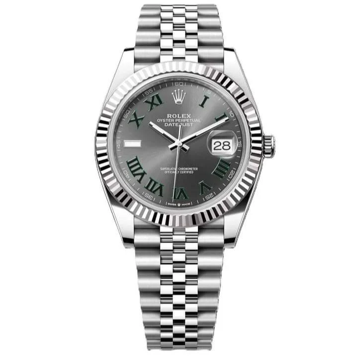 Rolex Datejust 41mm Silver And Gray Hand Watch - Image 3