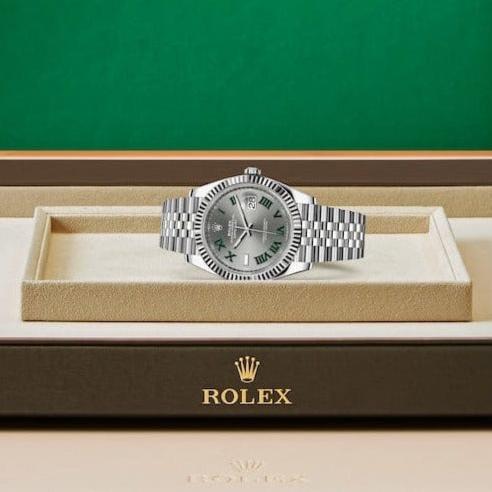 Rolex Datejust 41mm Silver And Gray Hand Watch - Image 4