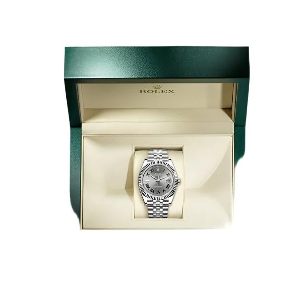Rolex Datejust 41mm Silver And Gray Hand Watch - Image 5