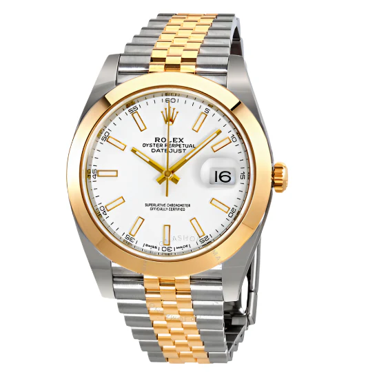 Rolex Datejust 41 White Dial Steel and Yellow Gold Jubilee Bracelet Men's Watch - Image 3