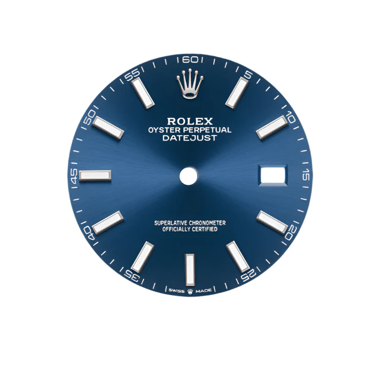 Rolex Datejust 41mm Blue Dial Baton Index Luxury Men's Wristwatch - Image 4