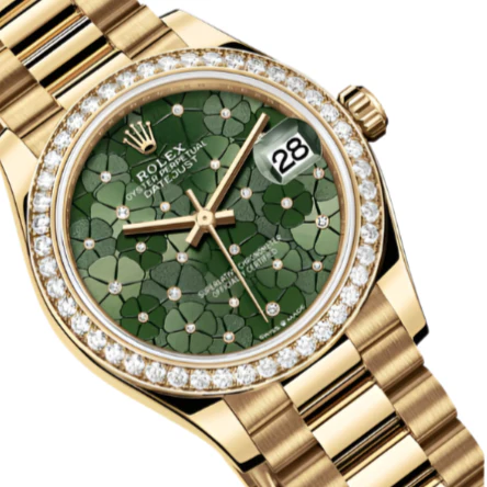 Rolex Datejust Oyster Diamonds and Yellow Gold  Green Dial - Image 2