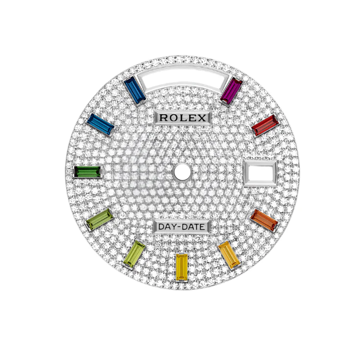 Rolex Day-Date 36 Oyster, 36 mm, White Gold and Diamonds Dial Crystal Bracelet - Image 3