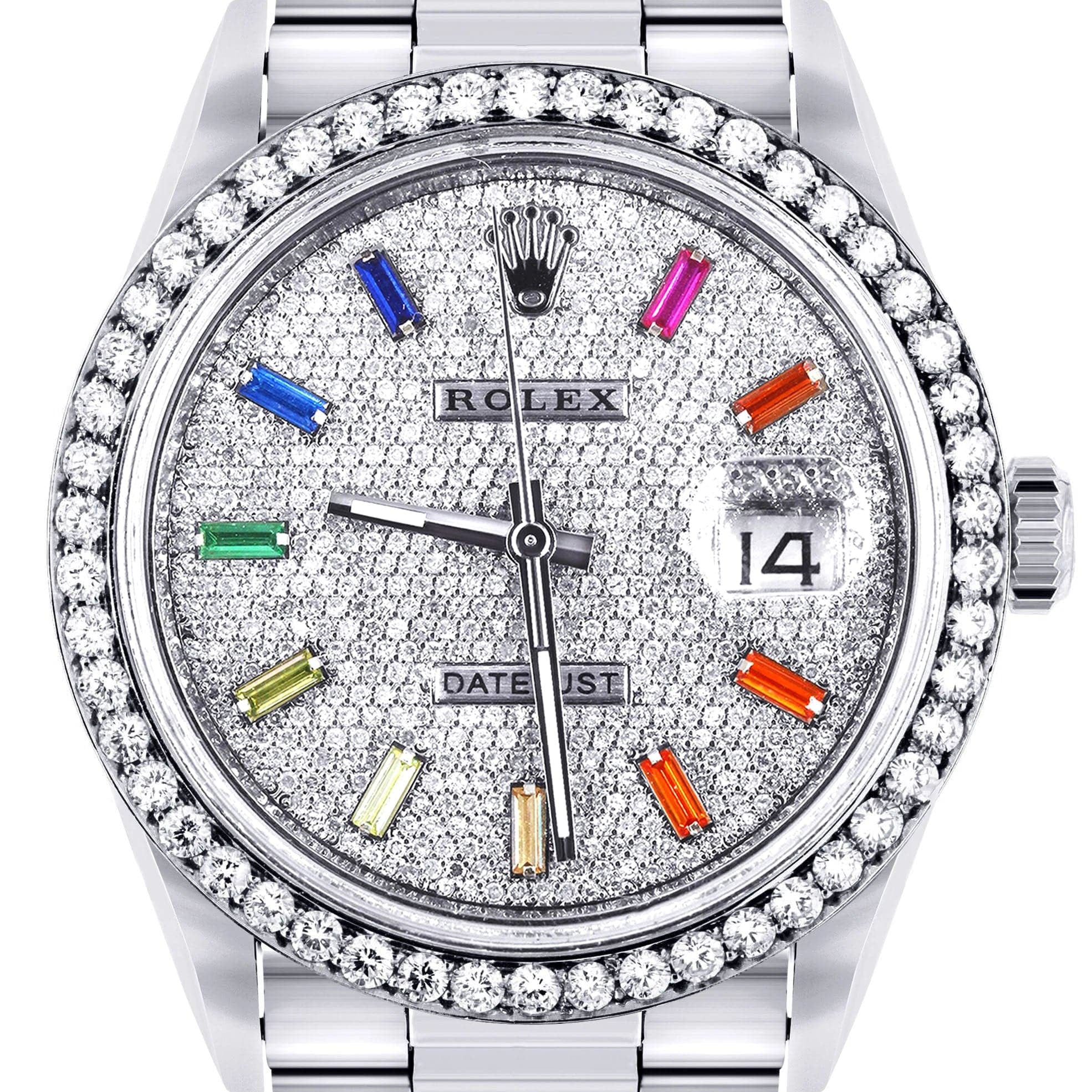 Rolex Day-Date 36 Oyster, 36 mm, White Gold and Diamonds Dial Crystal Bracelet - Image 5