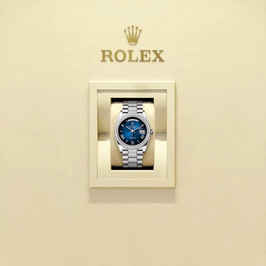 Rolex Day-Date 36 Oyster, 36 mm, White Gold and Diamonds Reference 128349RBR - Image 4
