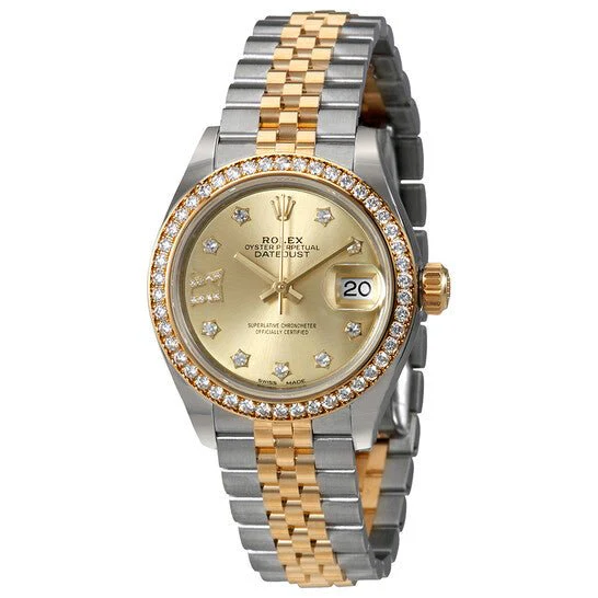 Rolex Lady Datejust Champagne Diamond Dial & Diamond Bezel Jubilee Bracelet - Image 4