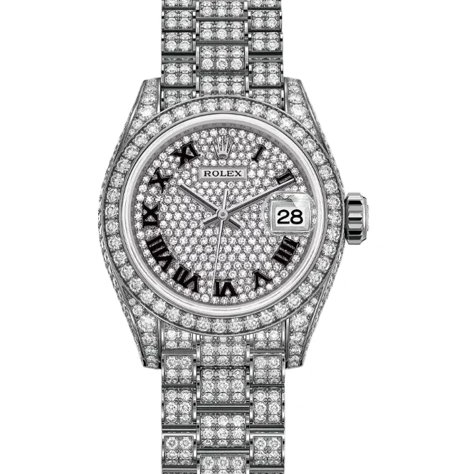 Rolex Lady-Datejust Oyster, 28 mm, white gold and diamonds - Image 4