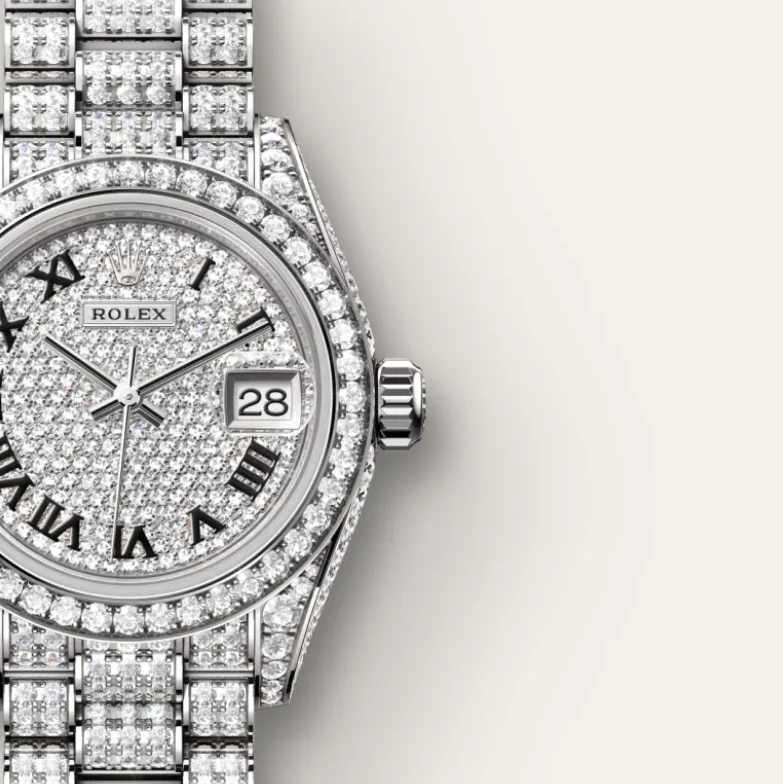 Rolex Lady-Datejust Oyster, 28 mm, white gold and diamonds - Image 5