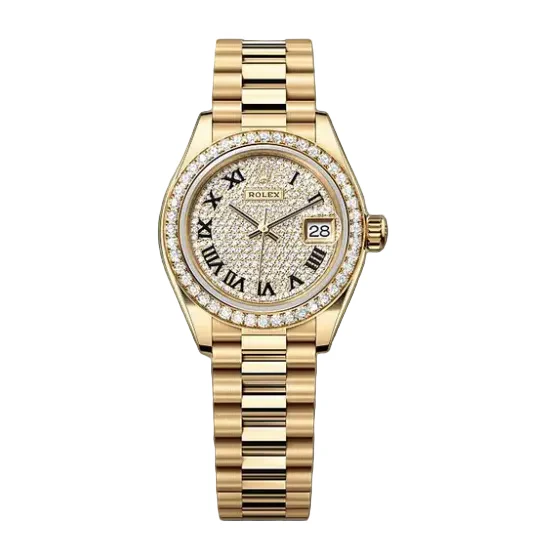 Rolex Lady-Datejust  Oyster, 28 mm, yellow gold and diamonds - Image 5