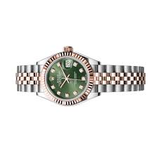 Rolex Lady-Datejust Oystersteel and Everose Gold -Olive-Green Dial - Image 4