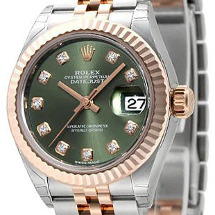 Rolex Lady-Datejust Oystersteel and Everose Gold -Olive-Green Dial - Image 5