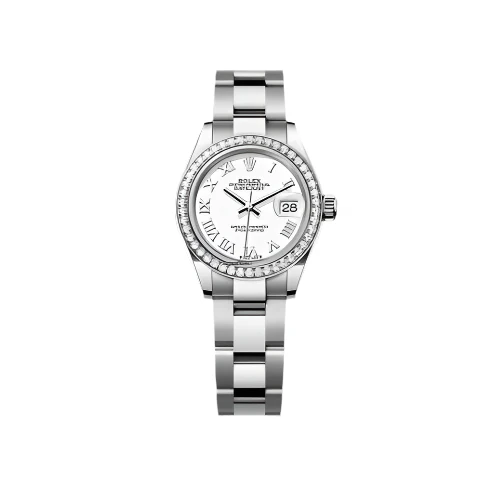 Rolex Lady-Datejust White Roman Dial Diamond Bezel Stainless Steel Oyster