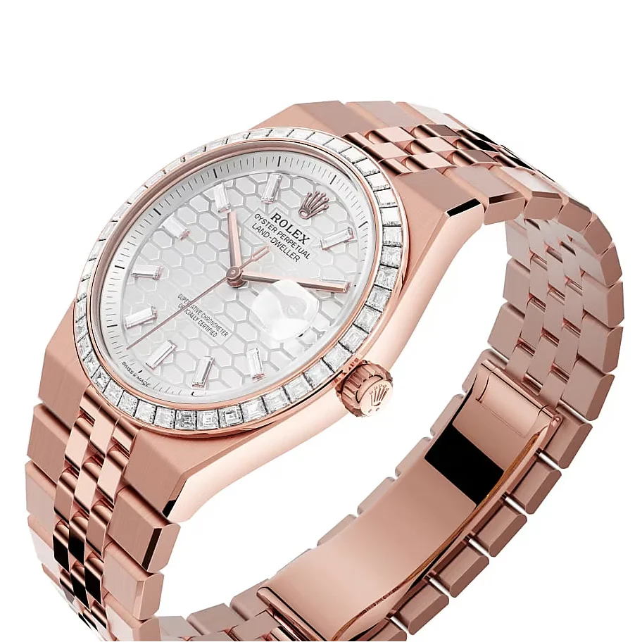 Rolex Land-Dweller 40 Oyster, 40 mm, Everose Gold and Diamonds - Image 7