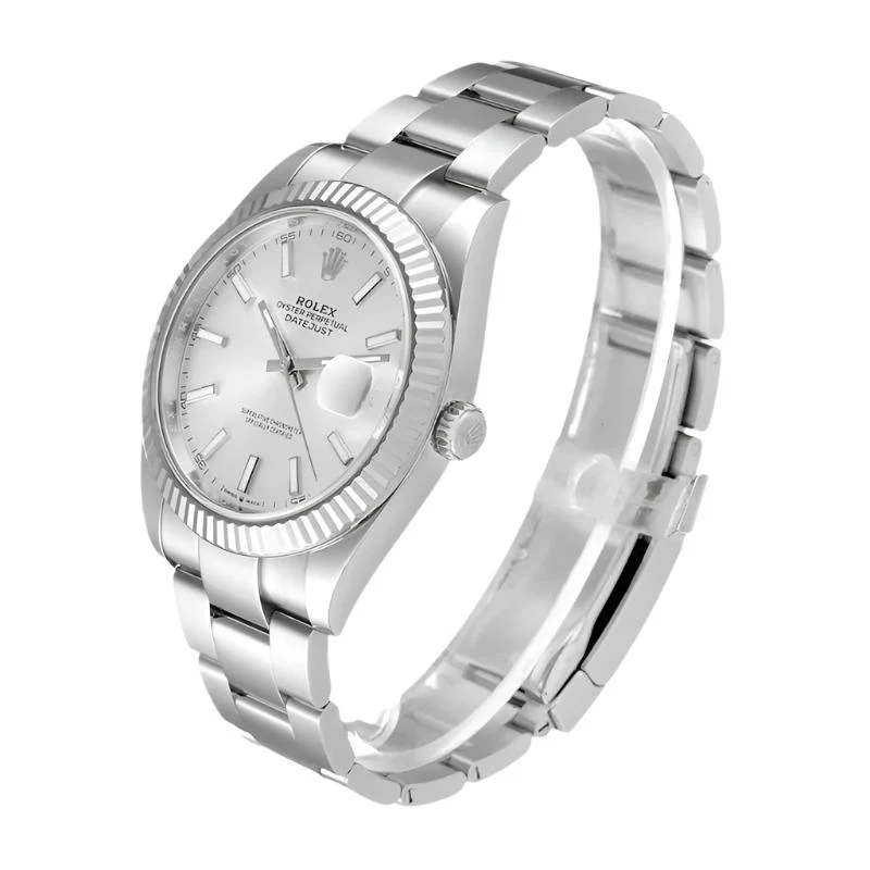 Rolex Silver White Gold Stainless Steel Datejust 126334 Automatic Men's Wristwatch 41MM - Image 3