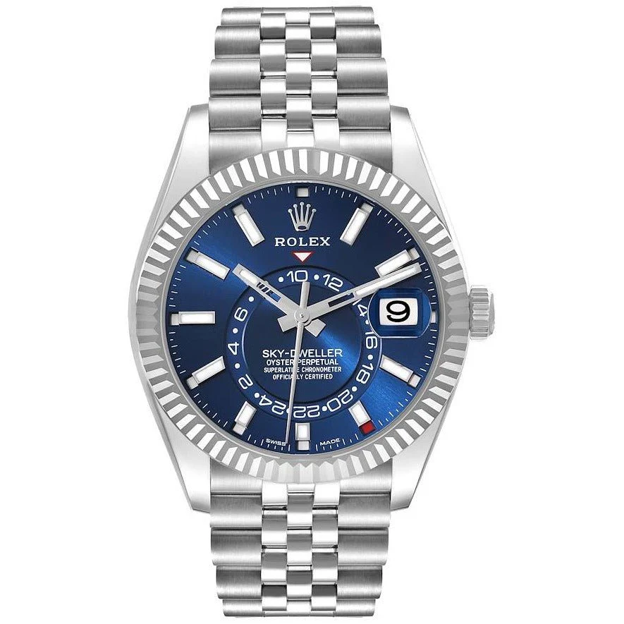 Rolex Sky-Dweller Blue Dial Steel Jubilee Bracelet Men's Watch 42mm - Image 2