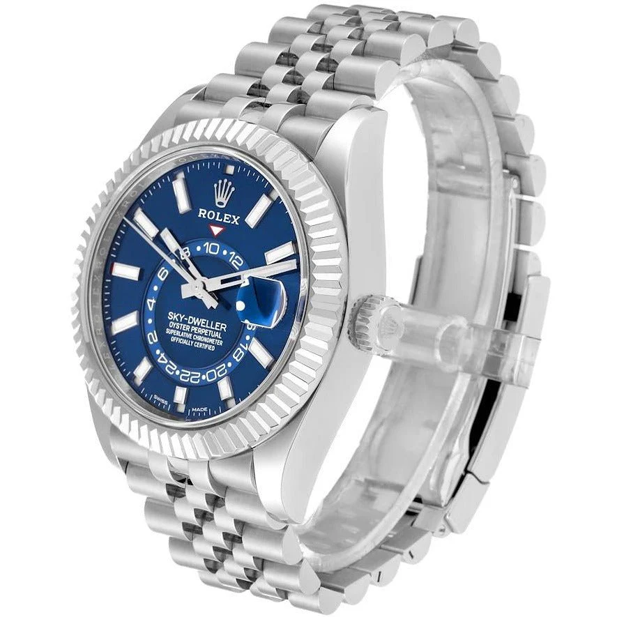 Rolex Sky-Dweller Blue Dial Steel Jubilee Bracelet Men's Watch 42mm - Image 3