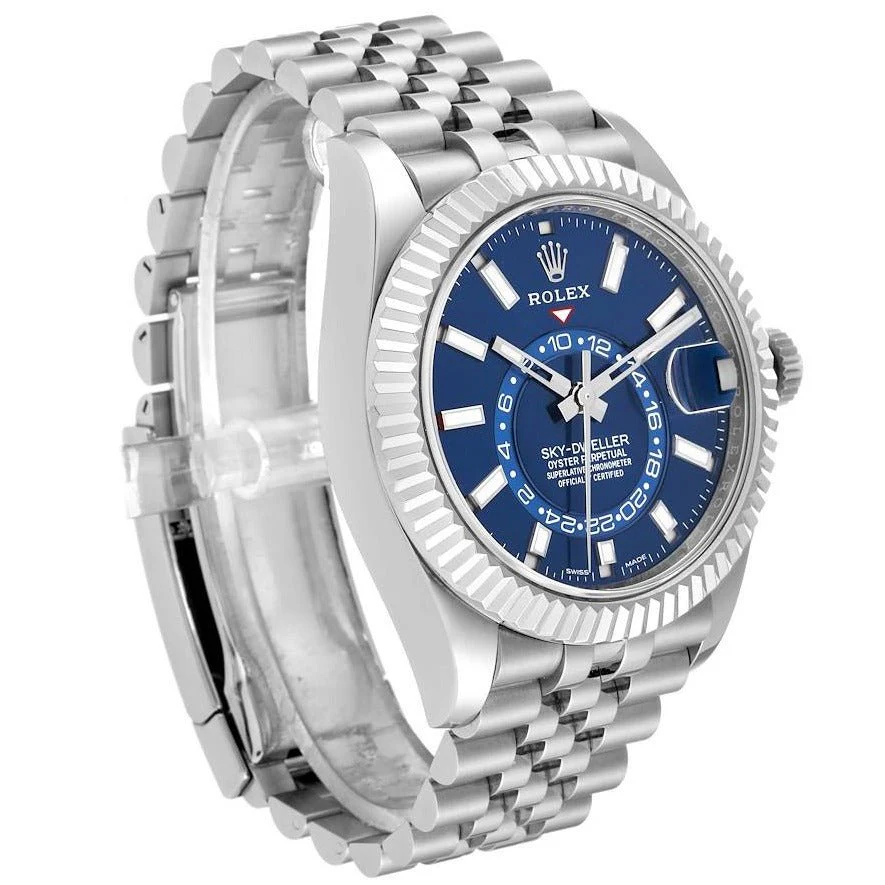 Rolex Sky-Dweller Blue Dial Steel Jubilee Bracelet Men's Watch 42mm - Image 6