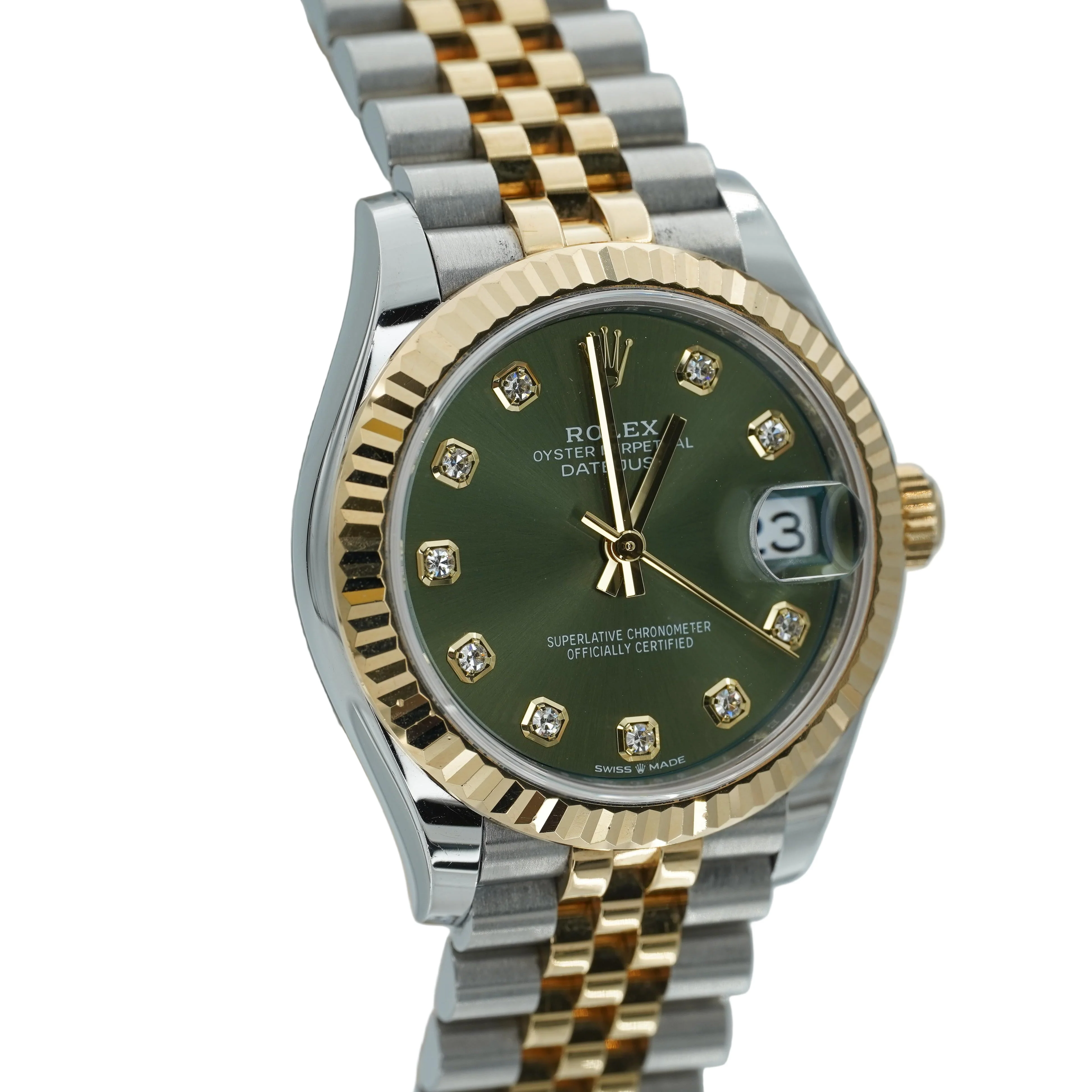 Rolex Datejust 31 Olive Green Roman VI Diamond Dial - Image 8